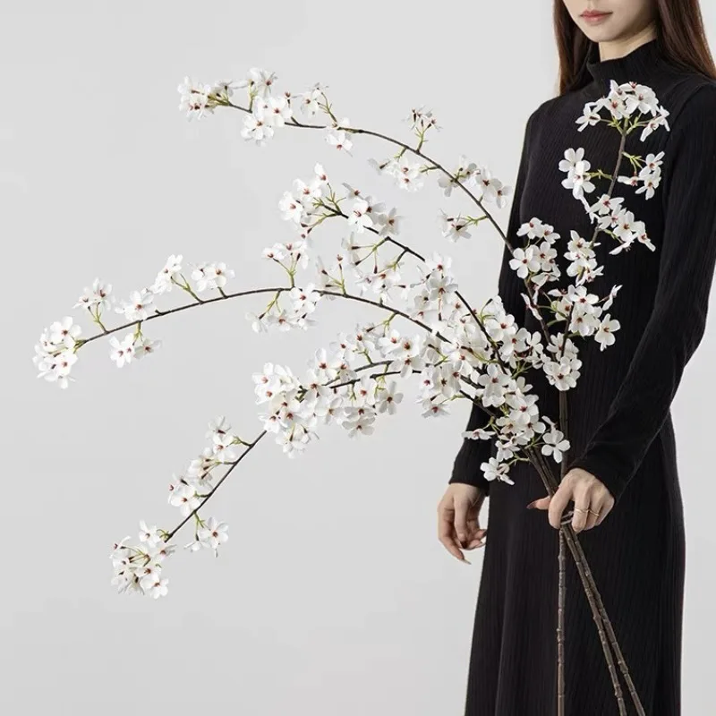 Wunderschöne Künstliche Kirschblütenzweige aus Seide, 114cm, Künstliche Birnenblüten für Wohnzimmer, Party und Hochzeitsdekoration – Detail 1