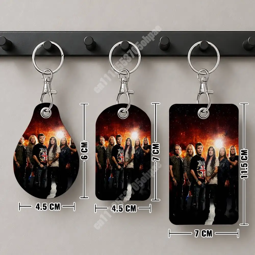 Eddie The Head Band I-Iron M-Maiden Leather Keychain Card Holder for Airtag & ID Cards Business Bag Charm image 6