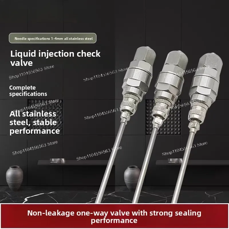 Stainless Steel One-Way Valve for Li-ion Battery Filling Systems, Leak-Proof Anti-Drip Check Valve with Precision Nozzle