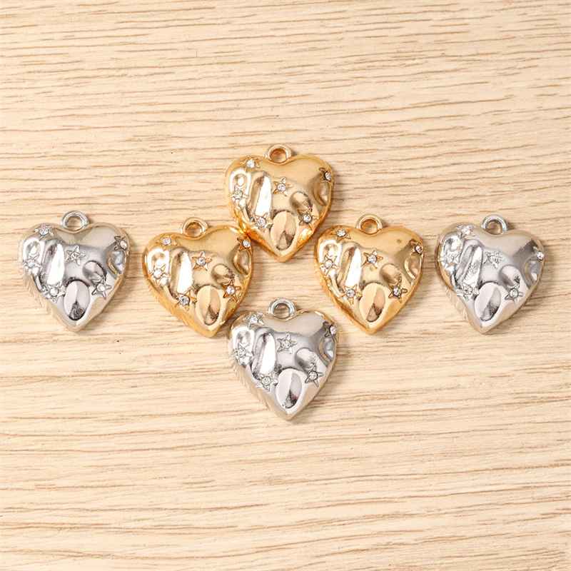 8 Stück 17 x 18 mm niedliche Liebesherz-Anhänger aus Kristalllegierung für die Schmuckherstellung, Halsketten, Ohrringe, Armbänder, DIY-Bastelzubehör – Detail 9