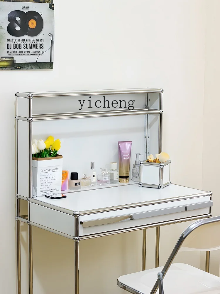 Tqh Modern & Minimalism Bedroom Stainless Steel Dressing Table Makeup Cabinet Makeup Cabinet Master Bedroom Makeup Table