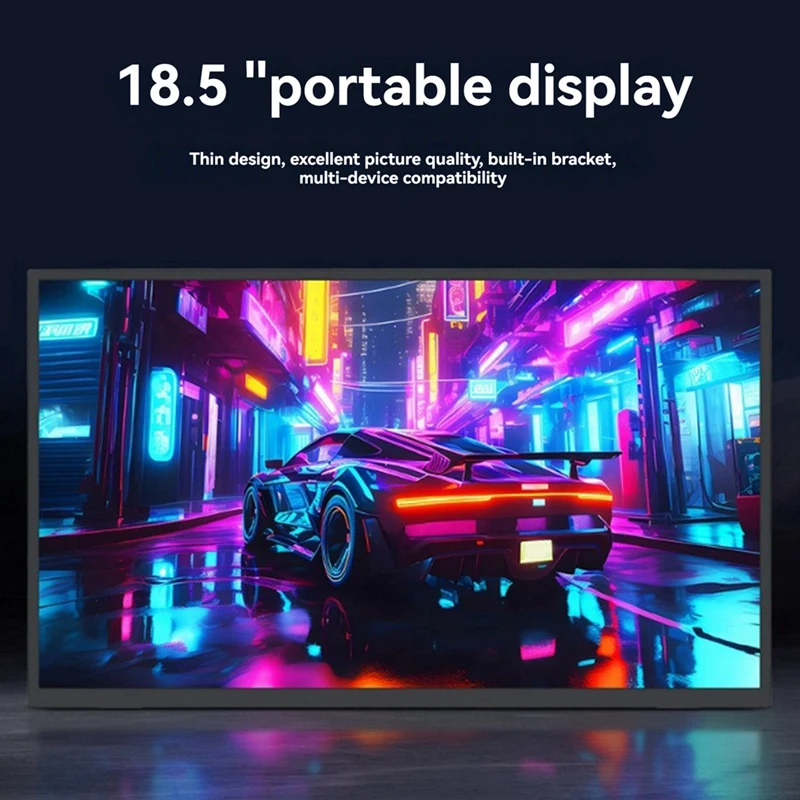 18.5-Inch Touch Screen LCD Portable Type-C/Minihdmi-Compatible Interface IPS Display For Raspberry Pi 5, Mobile Phone EU Plug