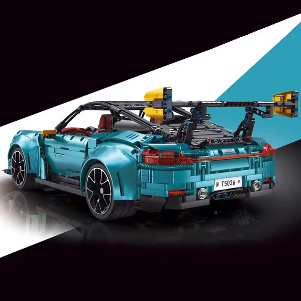T5026 MOC الأزرق سوبر سيارة رياضية 1:8 نموذج مدينة 911 الرياضة سيارة لتقوم بها بنفسك ألعاب إبداعية اللبنات هدية للبنين 3389 قطعة