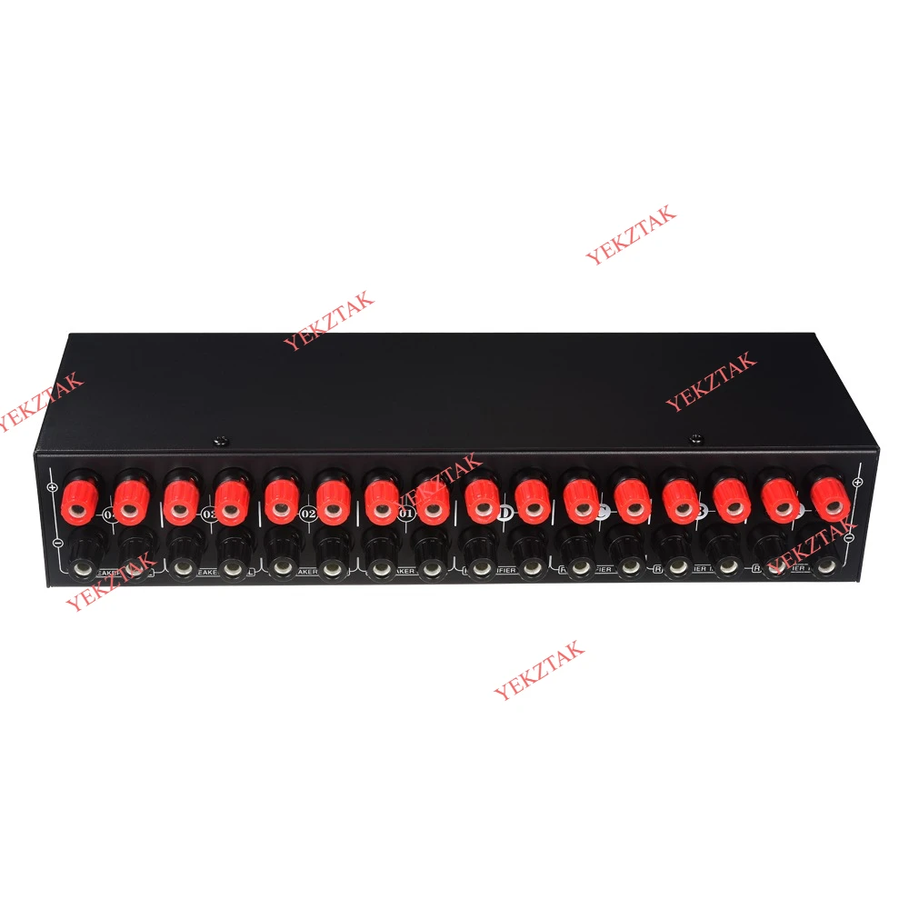 B075 4 المدخلات 4 الإخراج مكبر كهربائي المتكلم محدد الجلاد المتكلم التبديل موزع مقارنة 300 واط لكل قناة #6