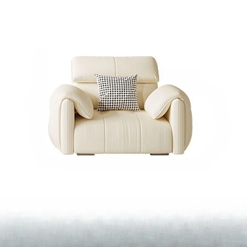 

Cloud leather sofa small apartment living room simple modern new cream wind light luxury