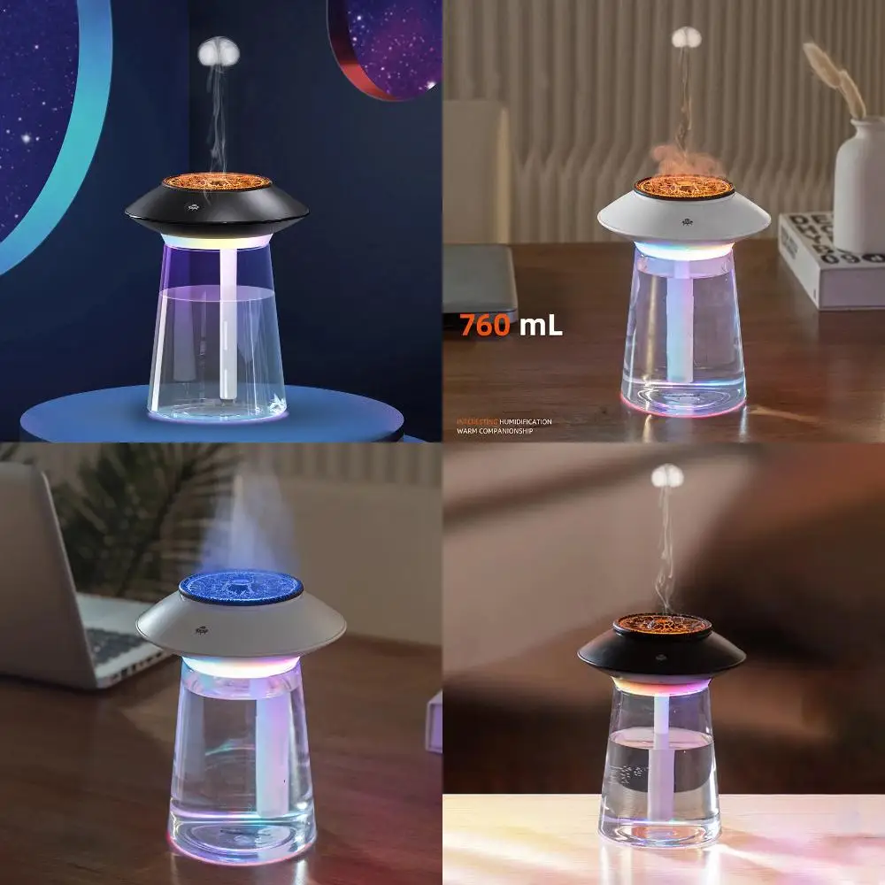 Simulierter Quallen-Luftbefeuchter, USB-Aufladung, 1200 mAh, batteriebetriebener Ultraschall-Wasserdiffusor, Luftbefeuchter