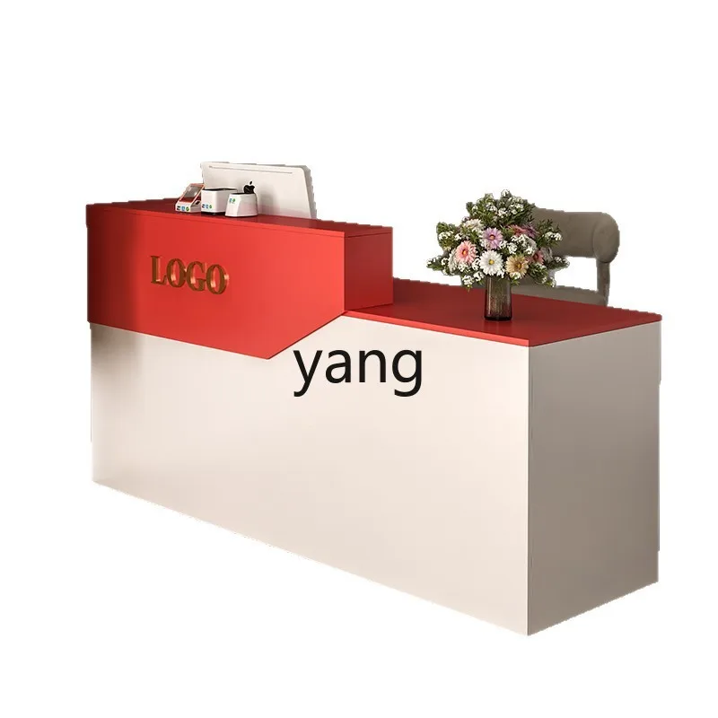 LH checkout page simple modern small front desk table locker milk tea shop reception desk