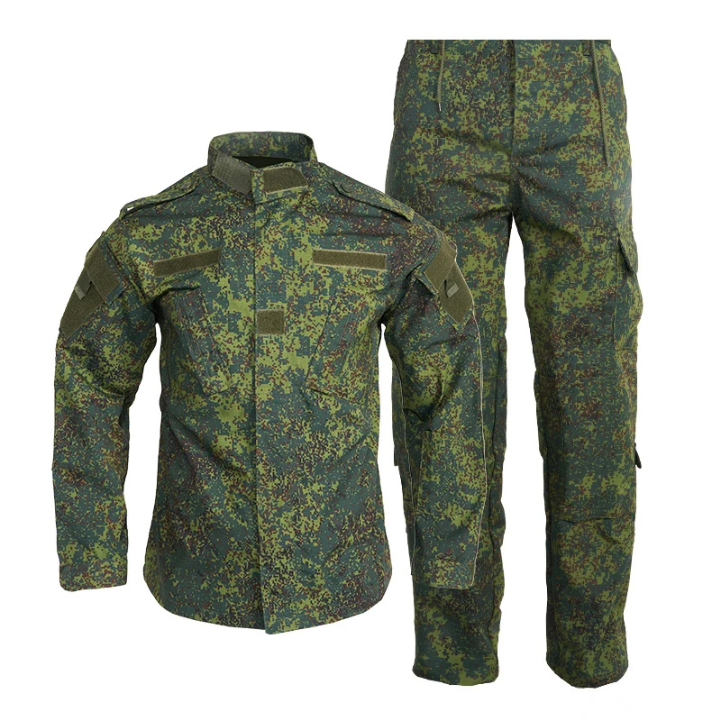 Cotton Camo Men's 2-piece Sets Multi Pocket Wear Resistant Stand Up Neck Jacket Men Jogging Straight Pants Outdoor Training Set