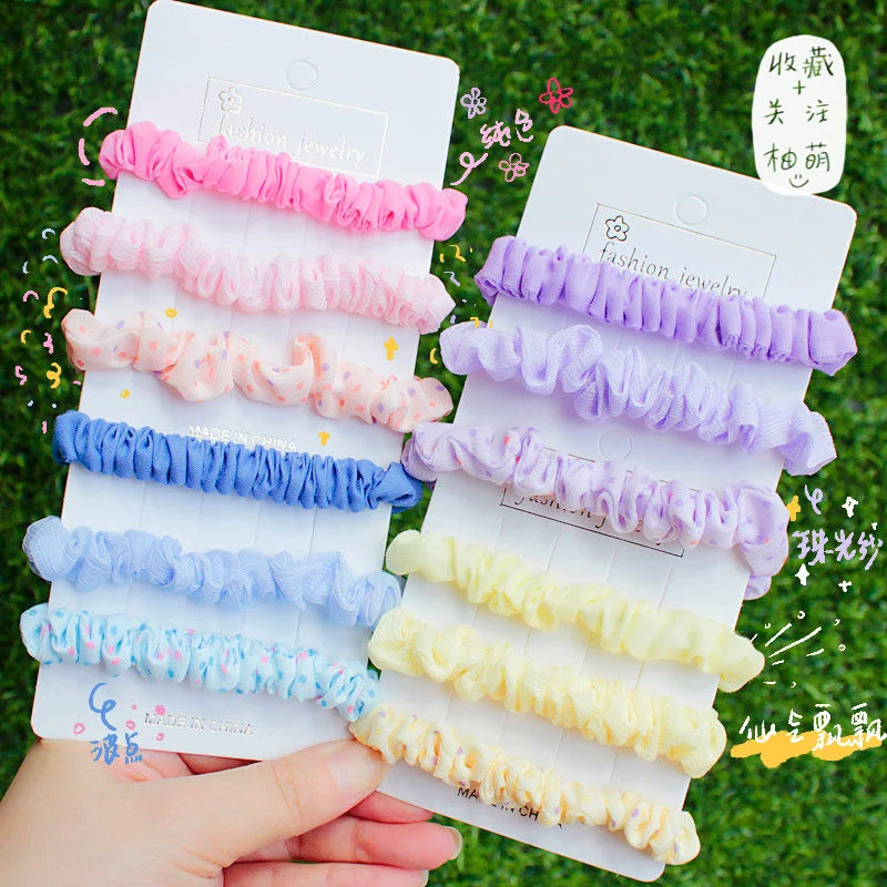 Student Hair Band Leather Band ins Wind High Beauty Summer Headstring Hair Band Thin Girl Heart Children\'s hair rope gift