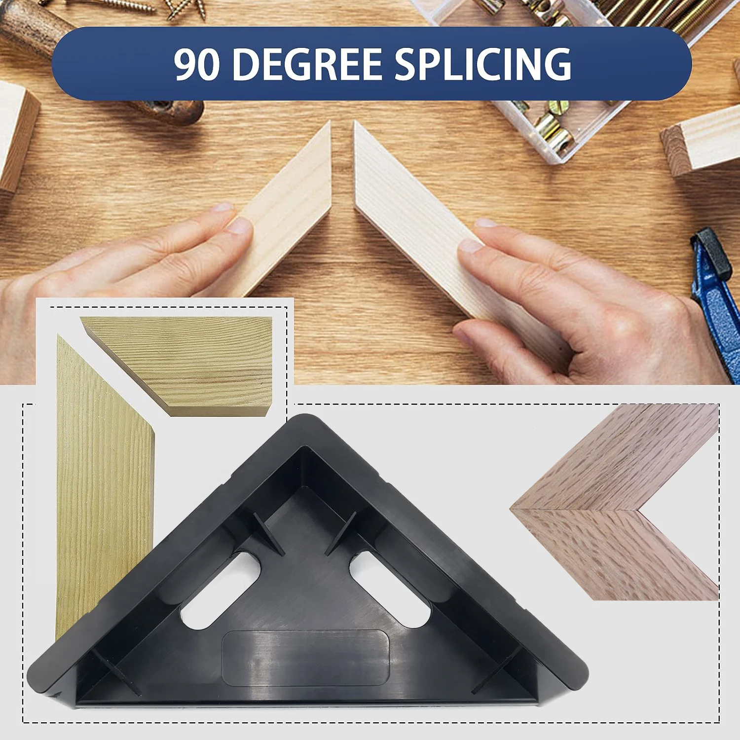 Trineo de inglete de 45 grados, corte de inglete de 45 grados, ranura de inglete, Sierra de mesa para carpintería, herramienta auxiliar, posicionador de Sierra de mesa de inglete