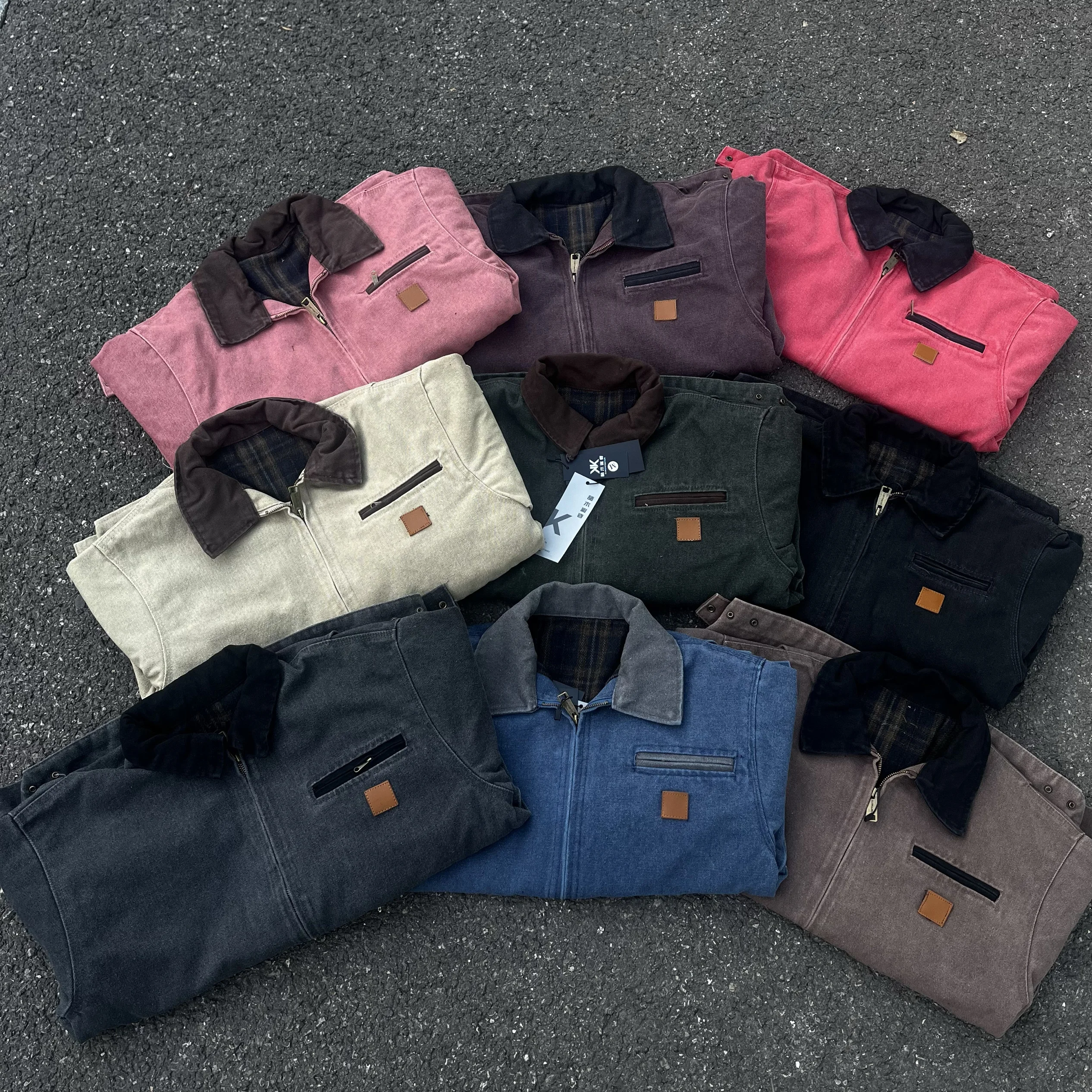 

Американская ретро-куртка в рабочем стиле Detroit, утепленная, J97, молодежная, модная, весенне-осенняя, теплая, на молнии, с длинными рукавами