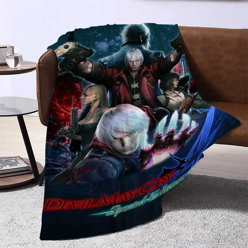 D-Devil May C-Cry Game Blanket Sofa Blankets & Throws Double Bed Comforter Furry Winter Bedspread the Knee Warm Baby Bedspreads