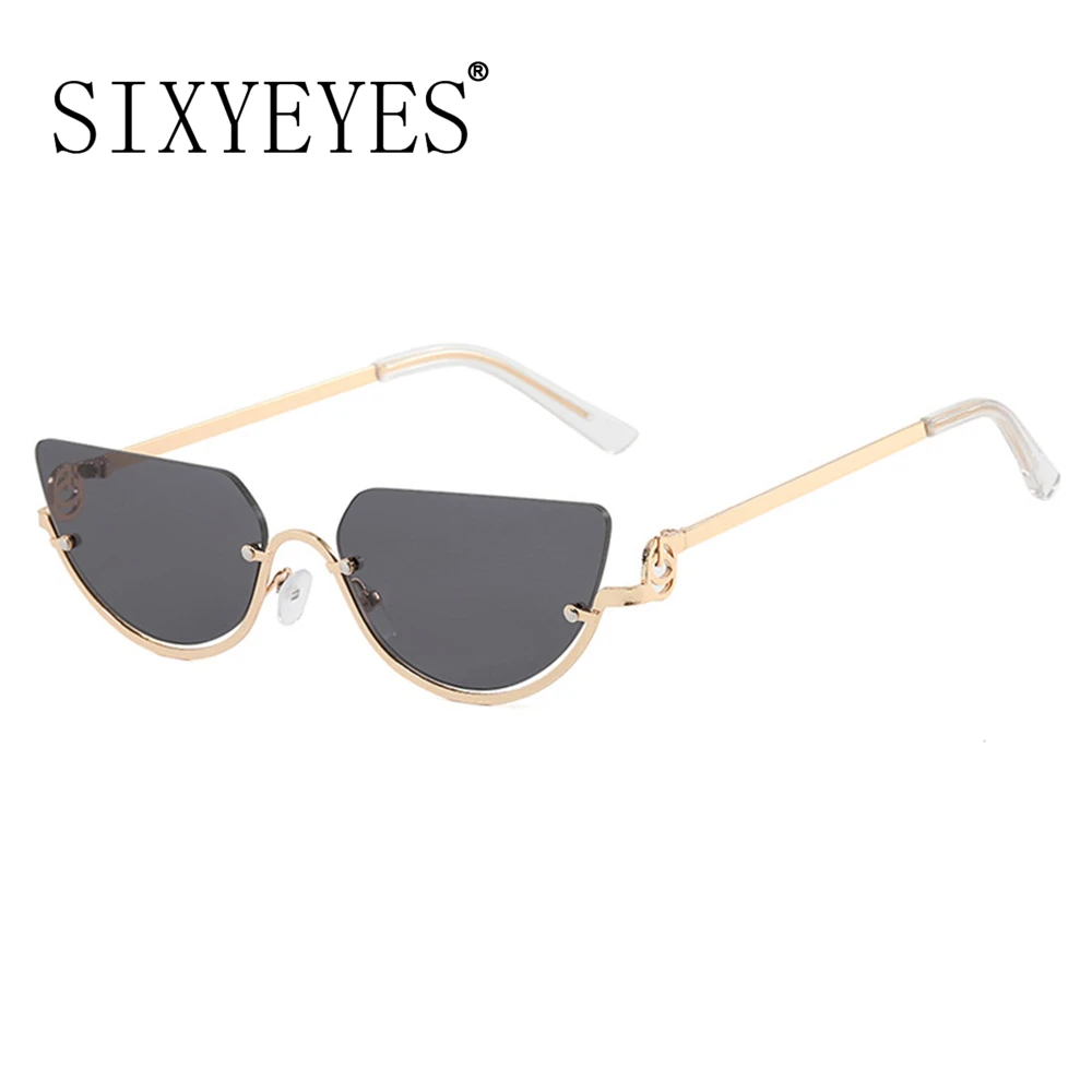 Ins Trend Cat Eye Sunglasses Women Men 2025 Luxury Brand Designer Metal Frame Sun Glasses Mirror Shades Uv400 Narrow Eyeglasses