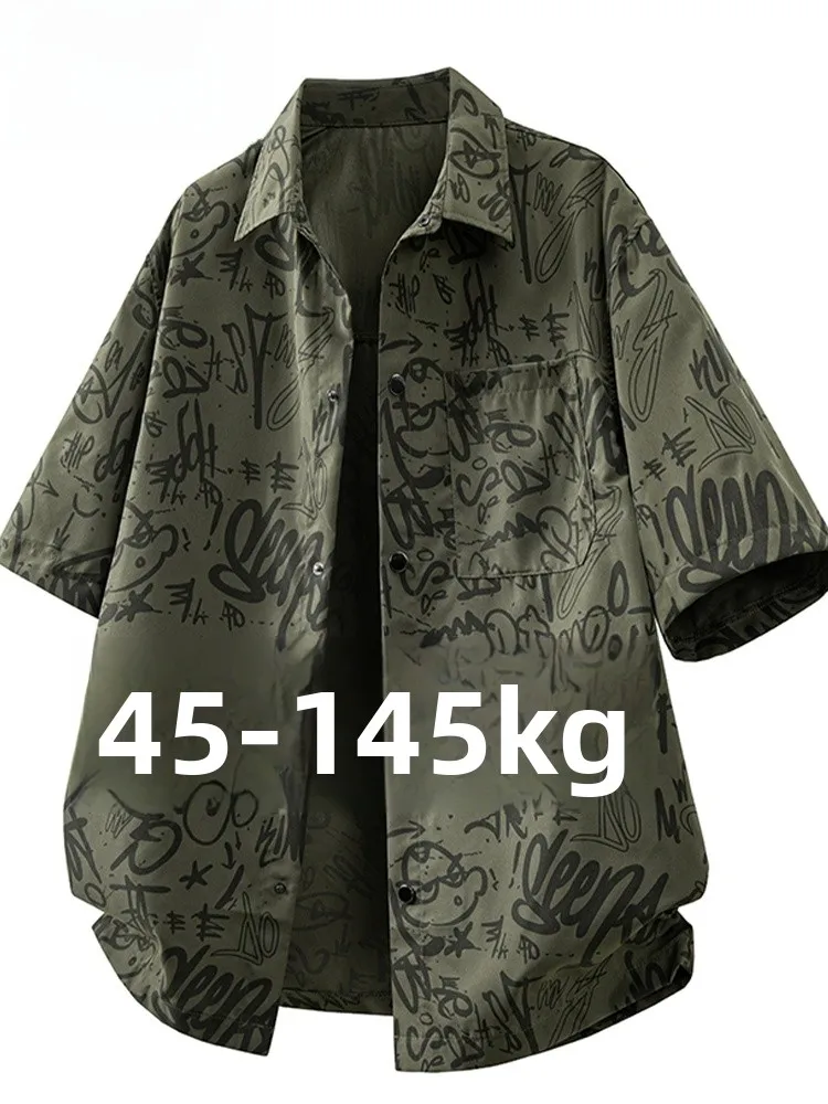 

Мужская рубашка Mo Cha Trendy Brand свободного кроя с коротким рукавом, с принтом, в американском стиле, с воротником, дышащая, летняя