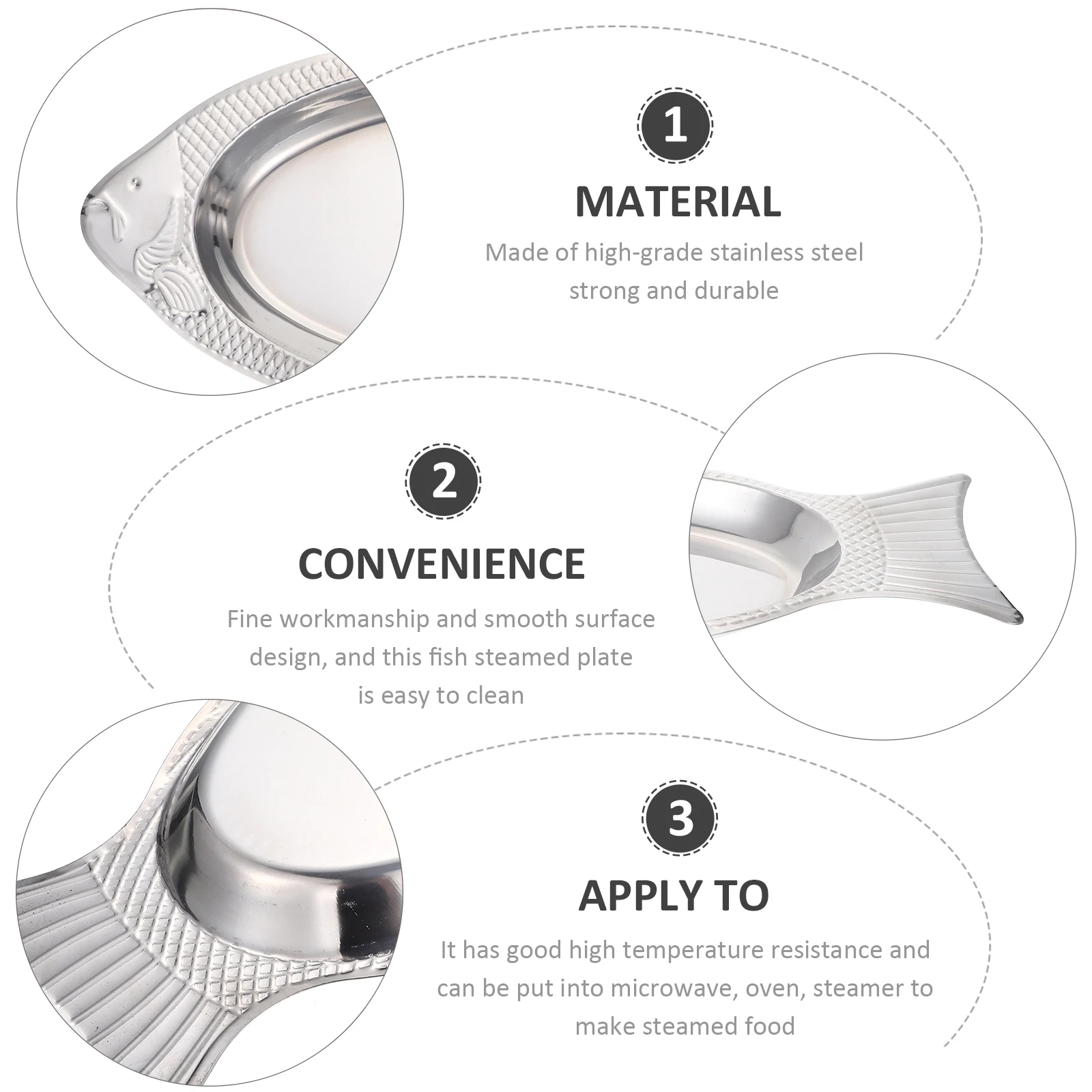 

Creative Fish Shaped Stainless Steel Steaming Plate Heat Resistant Grilled Fish Serving Dish For Home Hotel Kitchen Gift Baking