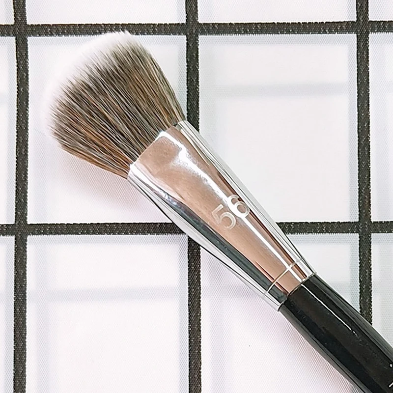 Pinceau de maquillage en fibre de laine pour le visage, outils de beauté, poudre pour le visage, fard à joues liquide, BB crème, fond de teint, surbrillance du contour, #56