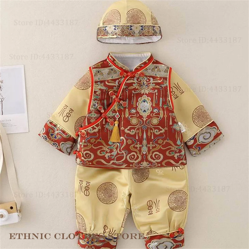 الصينية بابيس سنة واحدة تانغ دعوى زي مائة يوم التصوير الملابس الديباج السنة الجديدة الملابس مجموعة الصينية Hanfu #3