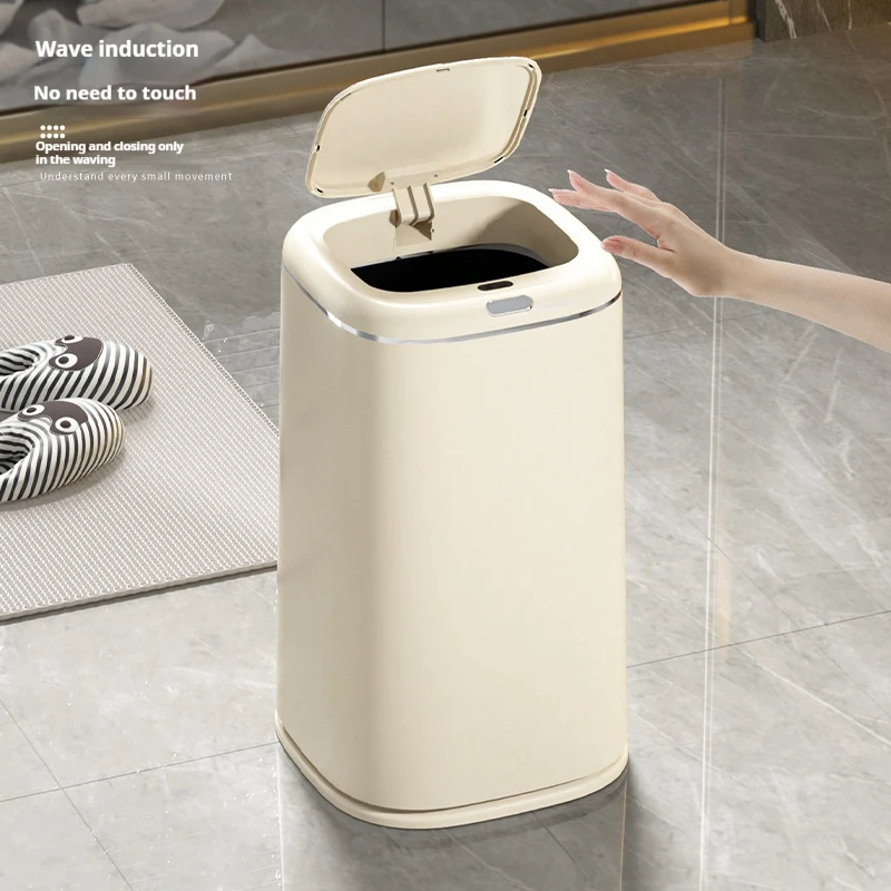 Smart Sensor Trash Can Large Capacity Auto Lid Open Contact Free Garbage Storage Bin Kitchen Paper Basket Bathroom Tissue Box