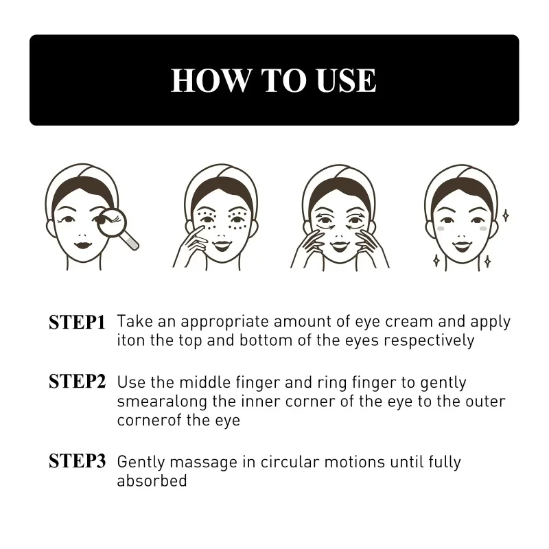 تتلاشى الهالات السوداء الخطوط الدقيقة أكياس العين رفع وثبات الجلد حول العينين التجاعيد تقليل كريم عين مرطب #6