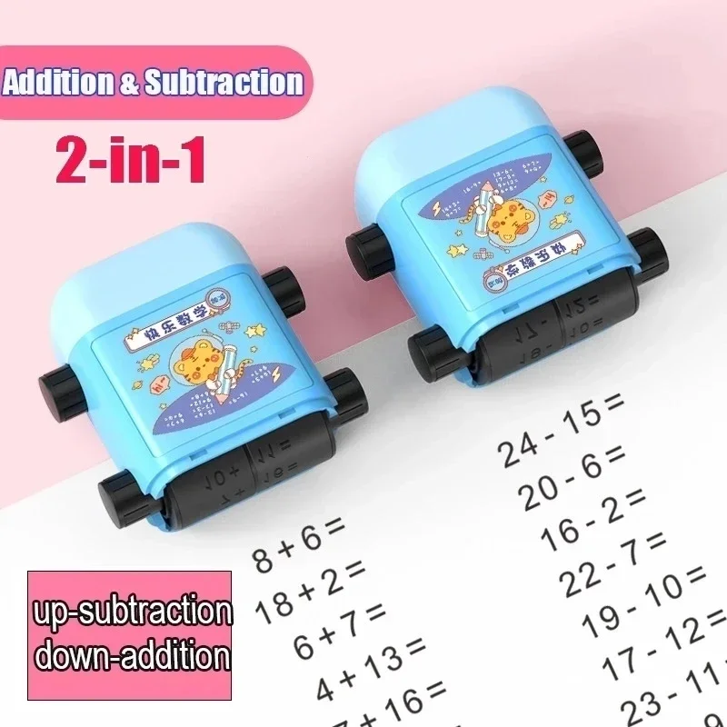 2 In 1 Rolling Wheel Number Teaching Stamp Addition Subtraction Stamp Practice Problems Up To 100 Reusable Calculation Maths