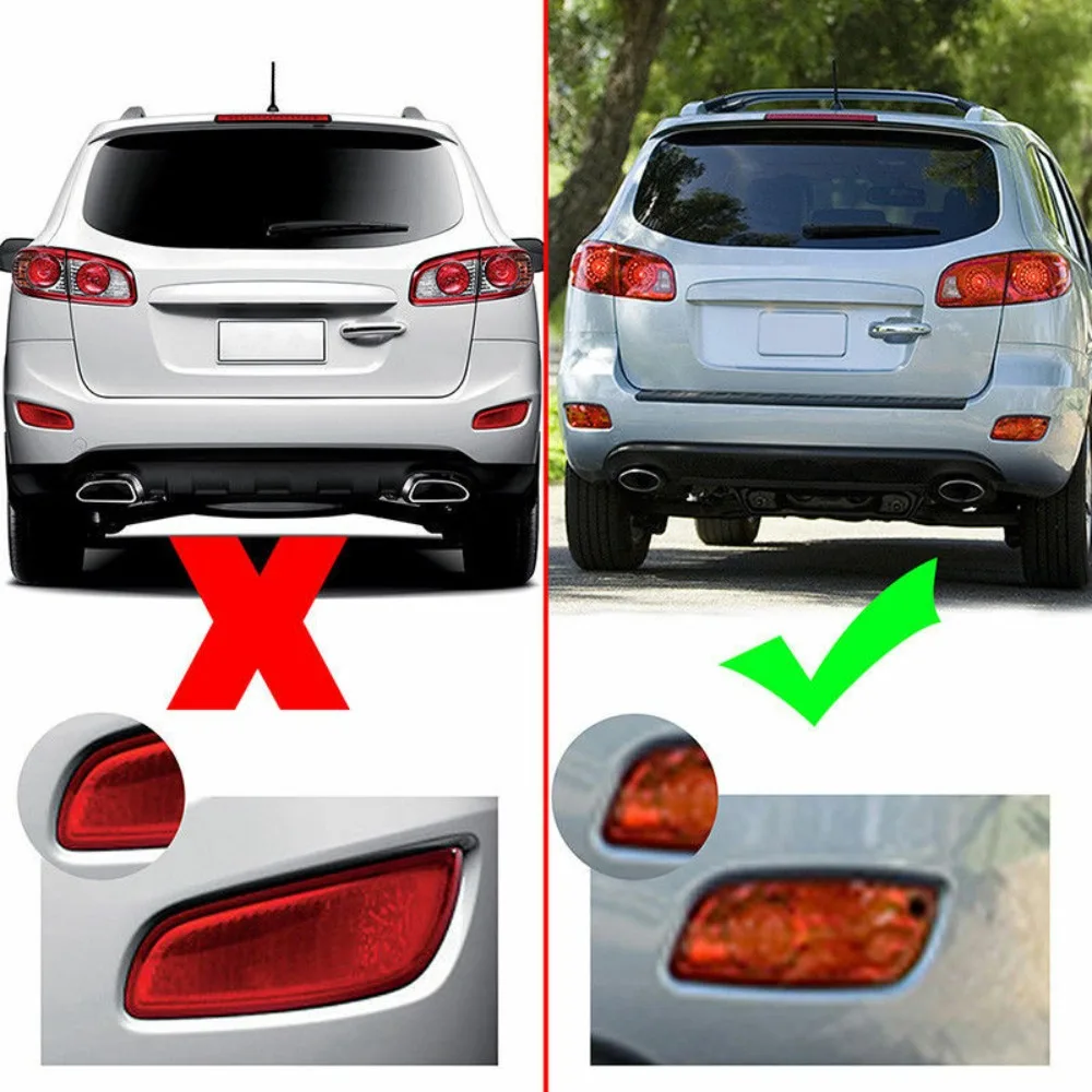 1 Pair Fog Light Rear Taillight Reflector Lamp Fit for Hyundai Santa Fe (CM) 2007 2008 2009 92409-2B010, 924092B010