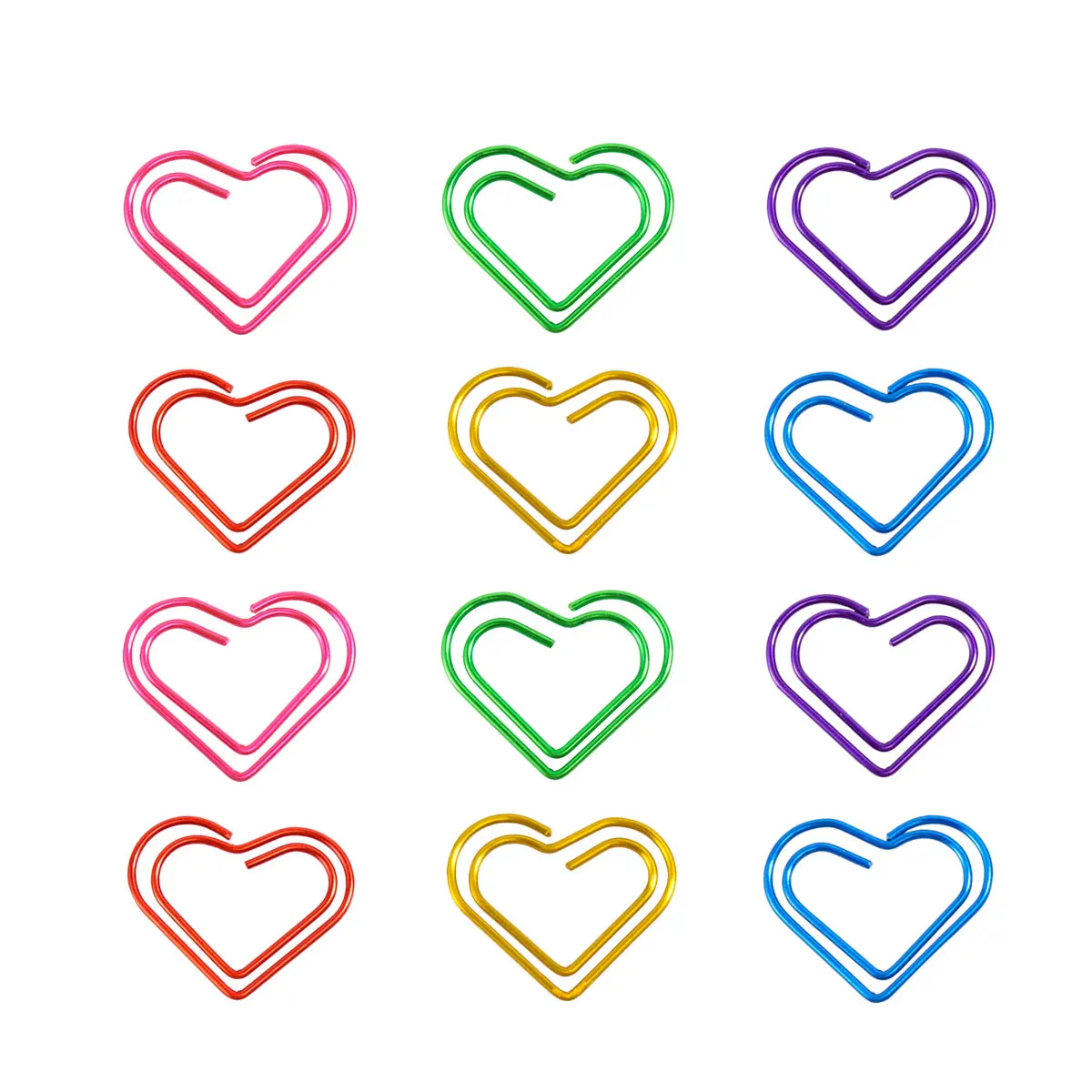 

12 Pcs Love Paper Clip Versatile Clips Bookmark Colorful Metal Photo Sign Heart-shaped Creative