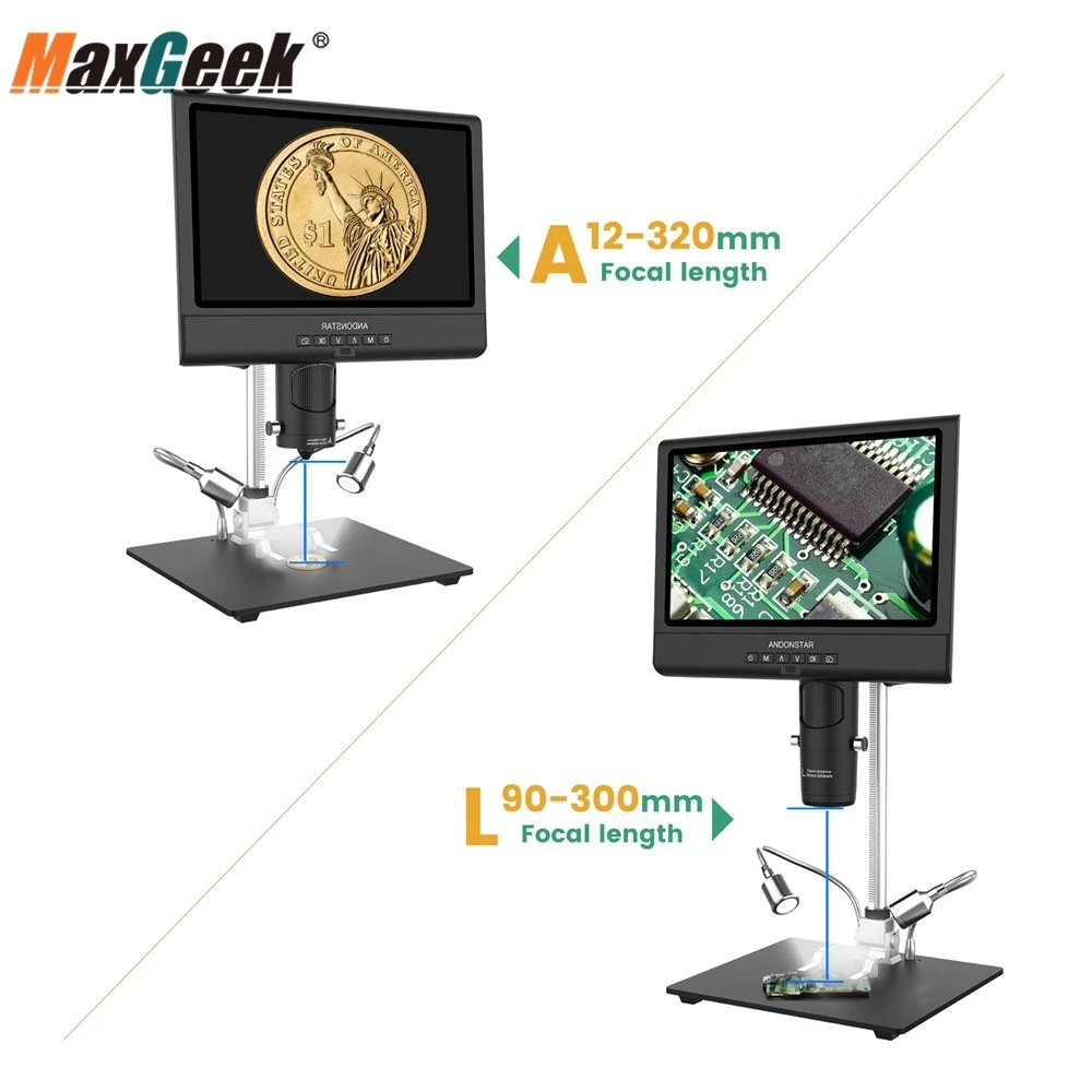 Imagem -04 - Maxgeek Andonstar Microscópio Digital Ad209 10 Tela Lcd Reparação de Telefone Artes e Ofícios Miniatura