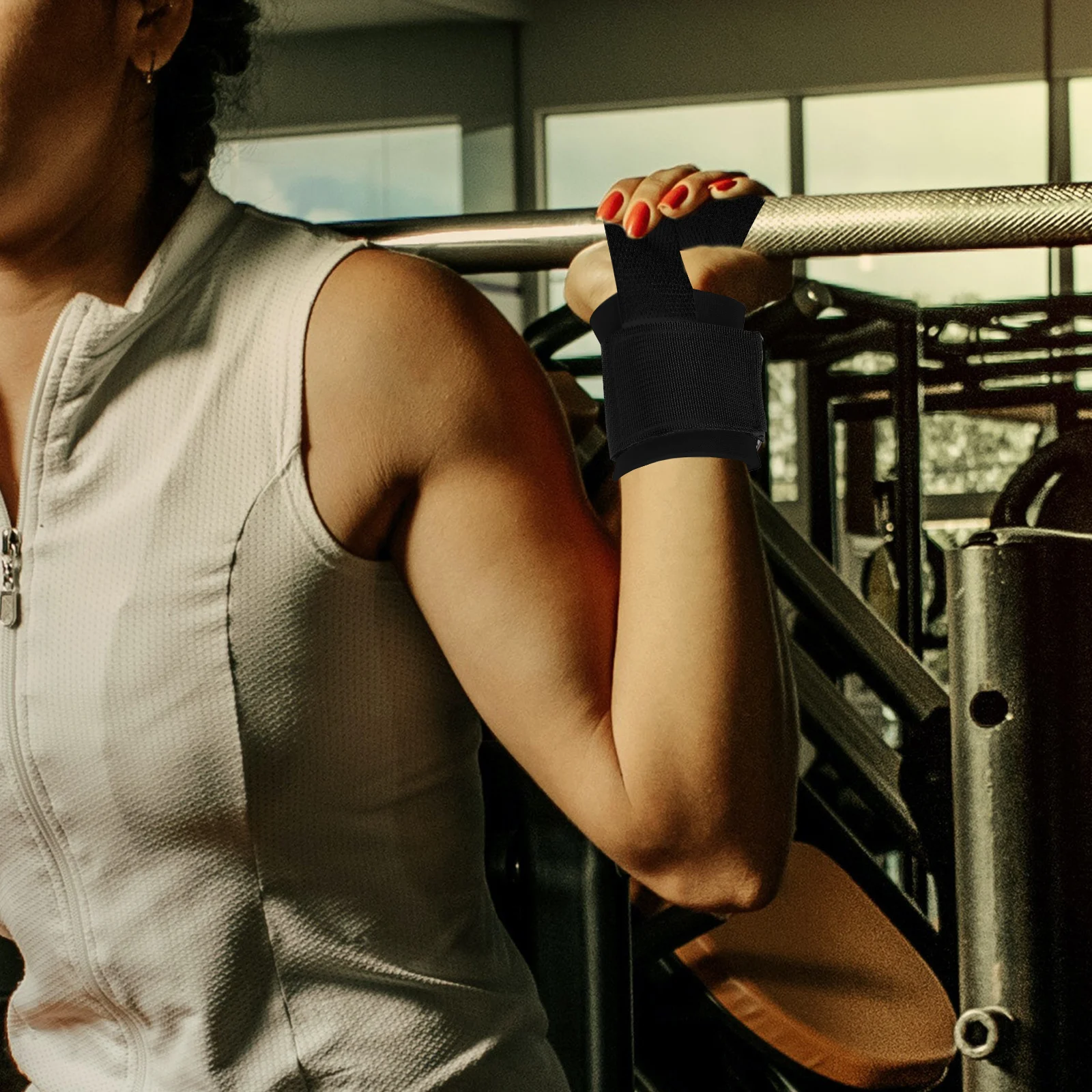 

2pcs Cotton Wristbands Weight Lifting Wraps Gym Fitness Exercise Straps Durable Foldable Sports Accessories For Men Women