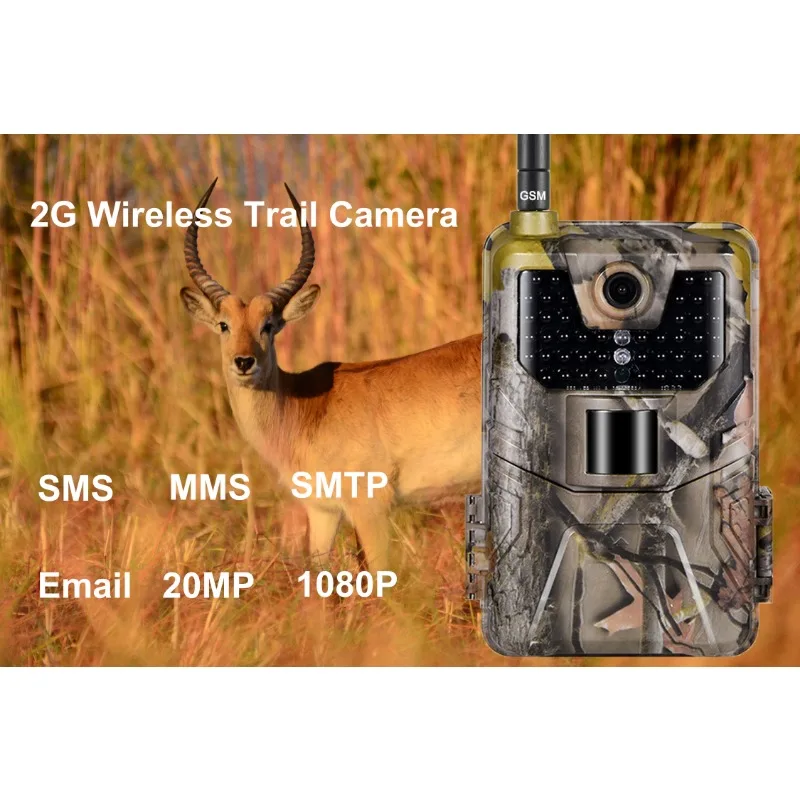 20MP 1080P Wildlife SMS MMS SMTP Trail Camera Photo Traps Night Vision 2G  Hunting Cameras HC900M Surveillance Metal Case