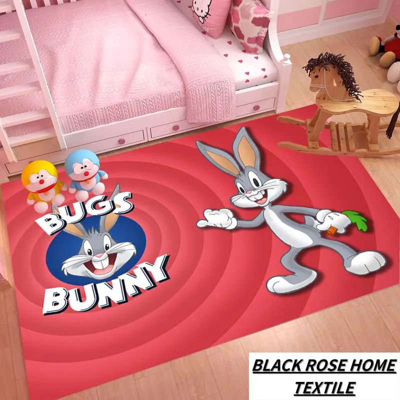 

Kawaii Cartoon Bugs-B-Bunnys Carpet Family Children's Room Game Area Floor Mat Study Door Mat Office Desk Corridor Anti slip Rug