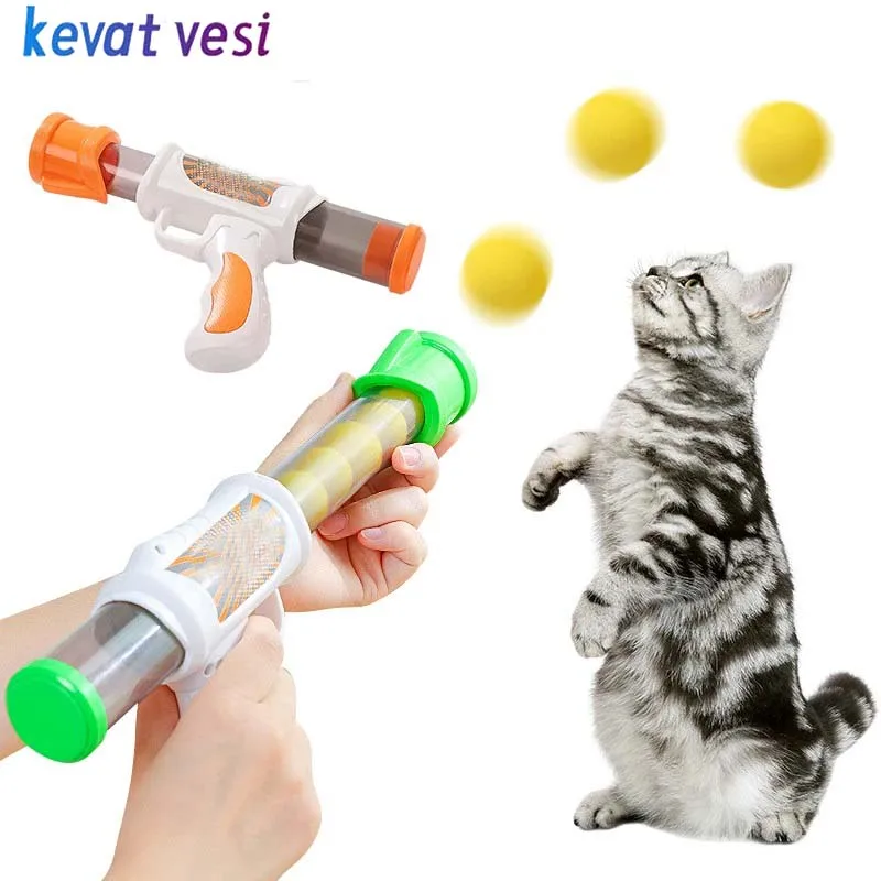 

Cat Toys Interactive Launch Training Cat Teaser Toys Mini EVA Soft Balls Kitten Self Relaxing Playing Toys Pet Accessories