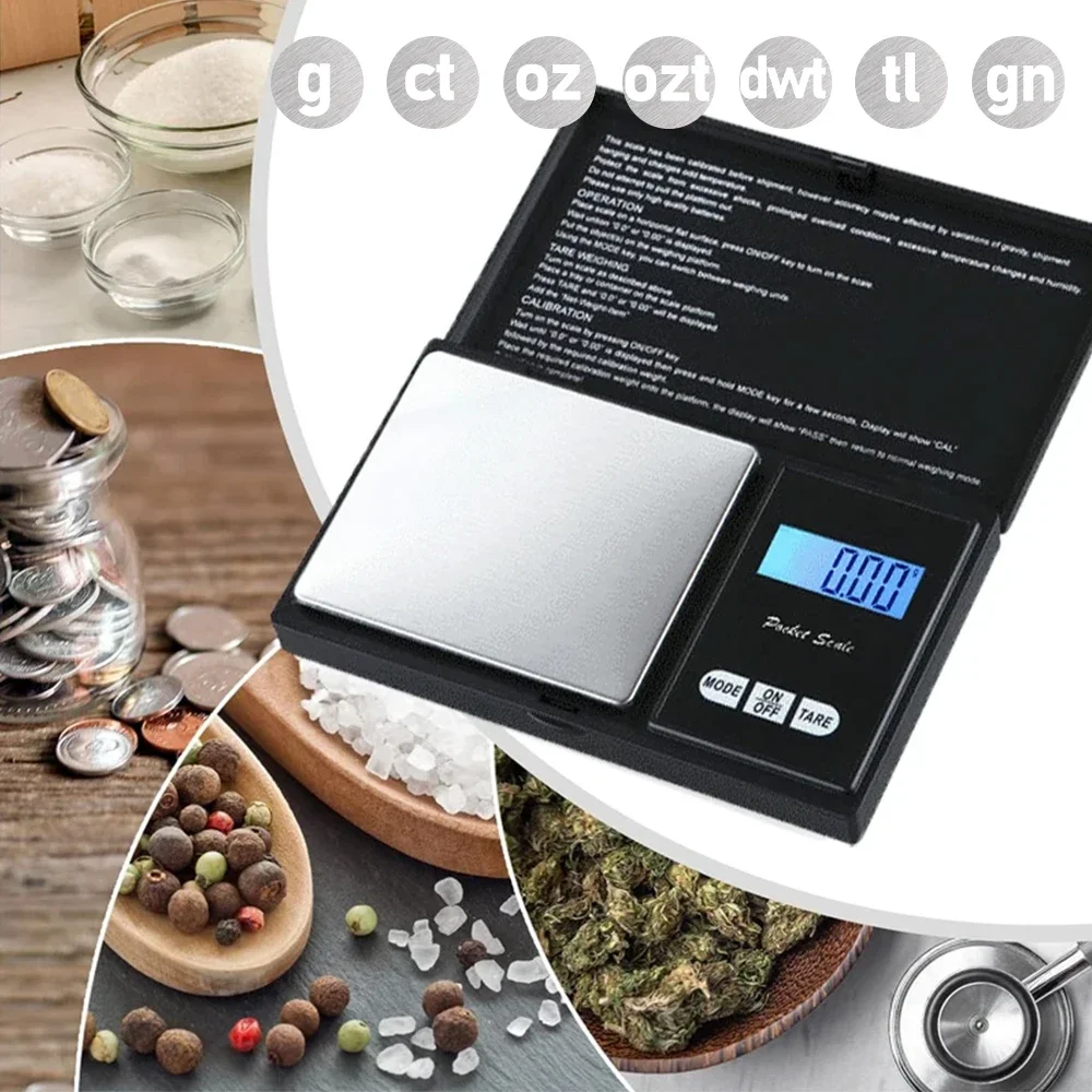Jewelry Mini Stainless Steel Electronic Scale Digital Pocket Scale Gold Gram Balance Weight Scale Portable Pocket Scale Tools