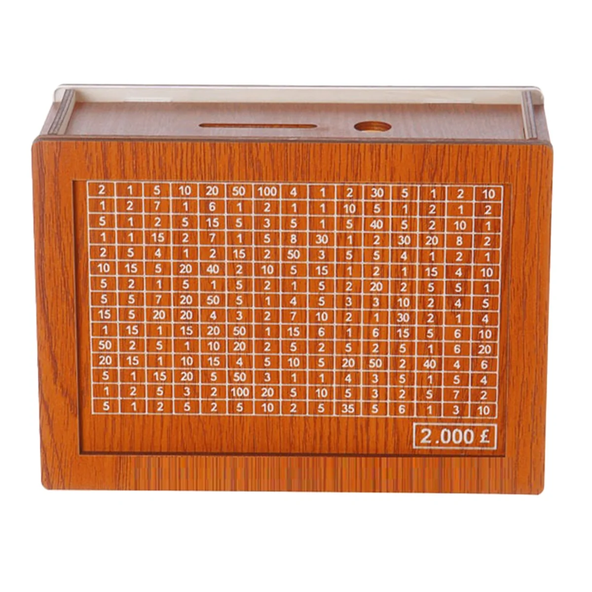 

ABMO Money Saving Box, Wooden Cash Vault for Kids and Adults, Reusable Money Box with Countdown and Money Target 2000