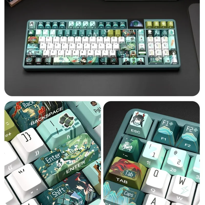 Zhuang Fangyi Cherry Keycaps Custom Sublimation Pbt Side Engraving Transparent Point Key Caps Cute Original Design MX Switch