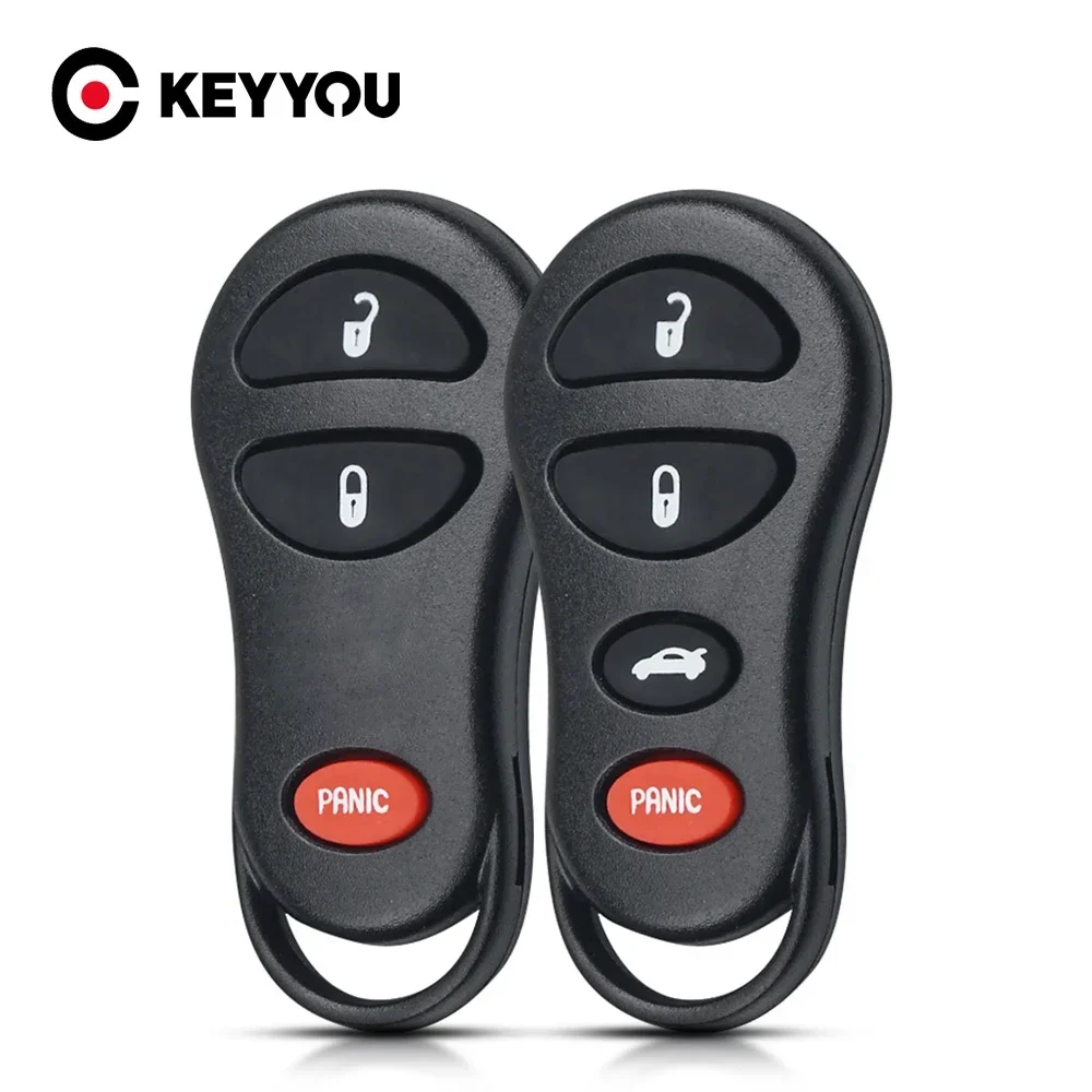 KEYYOU Car Keyless Entry Remote Key Shell Fob Case 3/4 BNT For Chrysler Voyager Cruiser For Dodge Ram Dakota Jeep Cherokee Key
