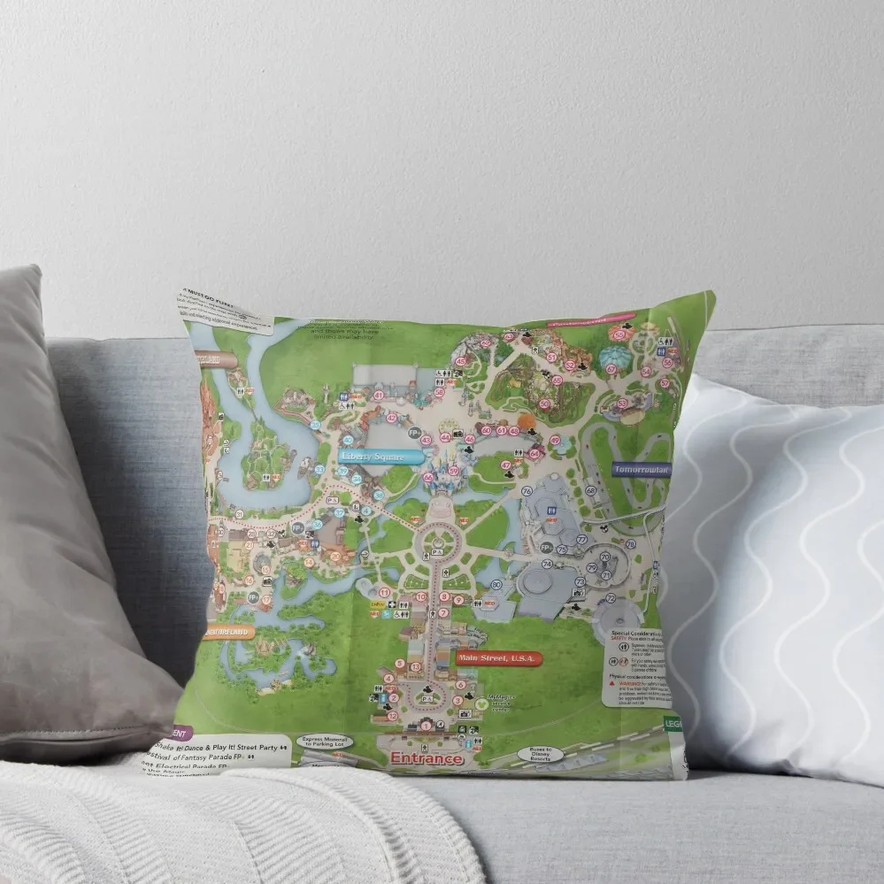 

Magic Kingdom Map Throw Pillow Christmas Cushion For Home Pillowcases Bed Cushions Cushion Child pillow