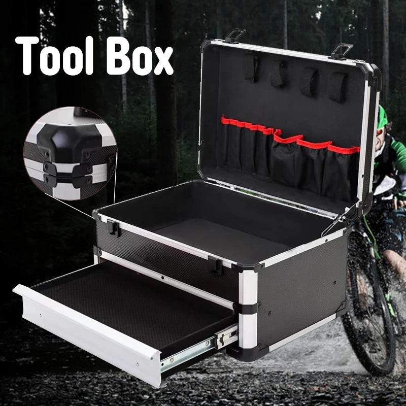 Aluminum Case Tool case With Drawer Protable Toolbox  Large Capacity Tool Box Organizer Tough Bulid Drawered tool Storage Box