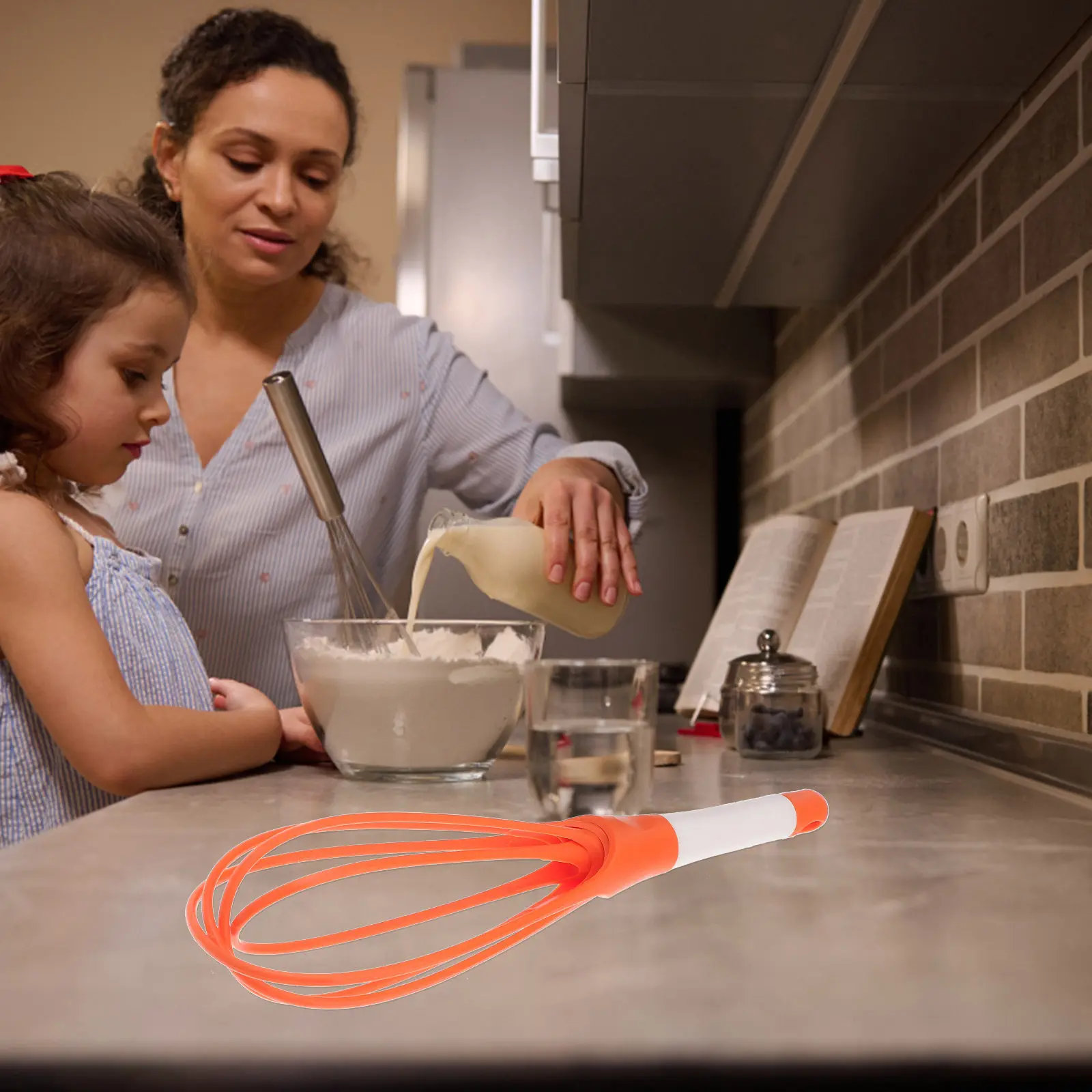 Hand Egg Mixer Silicone Balloon Whisk 10 Inches Non Slip Handle Ergonomic Design for Beating Whipping Stirring Egg Batter Cream
