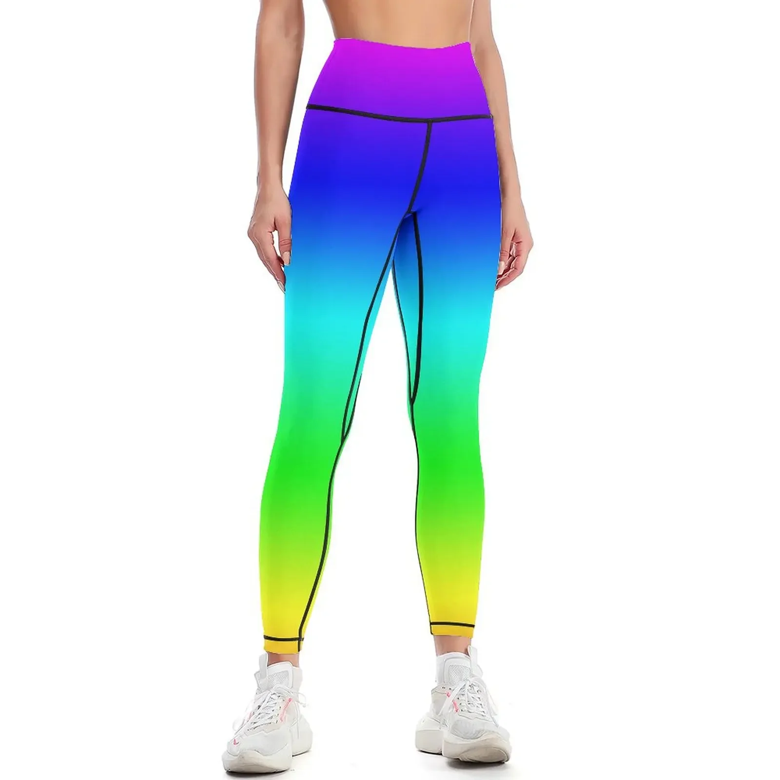 

Rainbow ombre Leggings leggins push up woman Women's tights gym pants sportswear for gym Womens Leggings