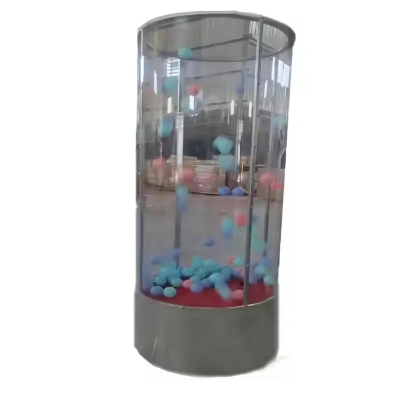 New inflatable cube cash grabber booth coin-operated game with flying money or ball machine