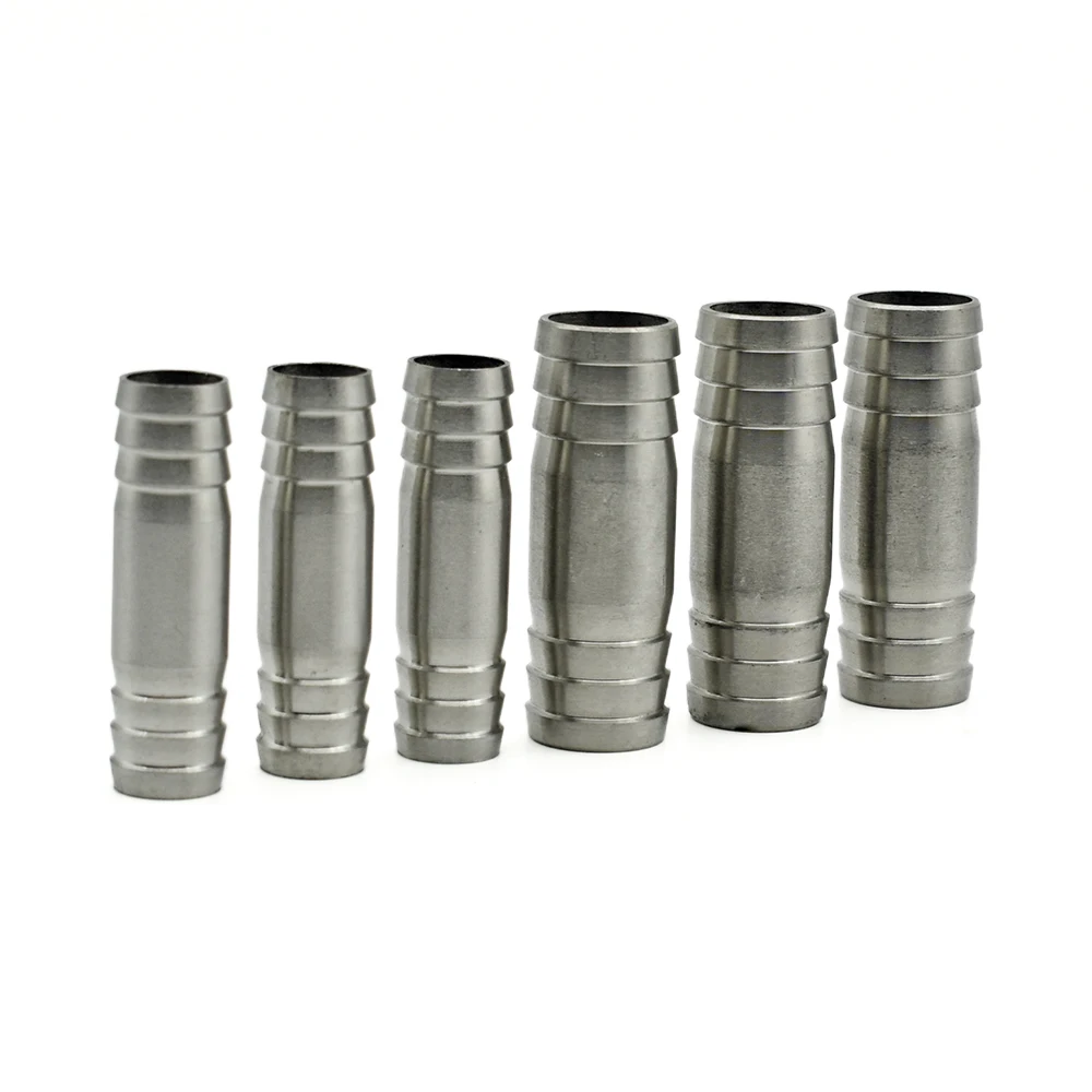 

6mm 8mm 10mm 12mm 13mm 14mm 15mm 16mm -41mm Hose Barb Straight Two Way 304 Stainless Steel Pipe Fitting Connector Home Garden