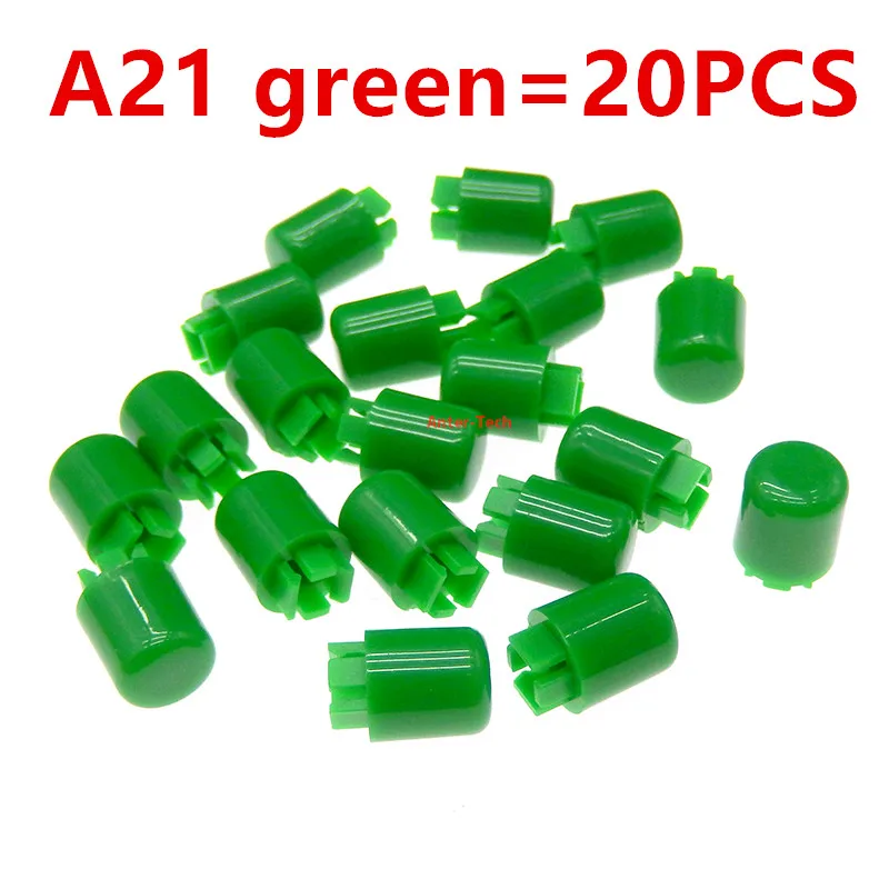 20pcs A21 key cap Round button switch cover button cap for B3F-4055 12*12* 7.3mm square head touch key cap Coloured plastic cove