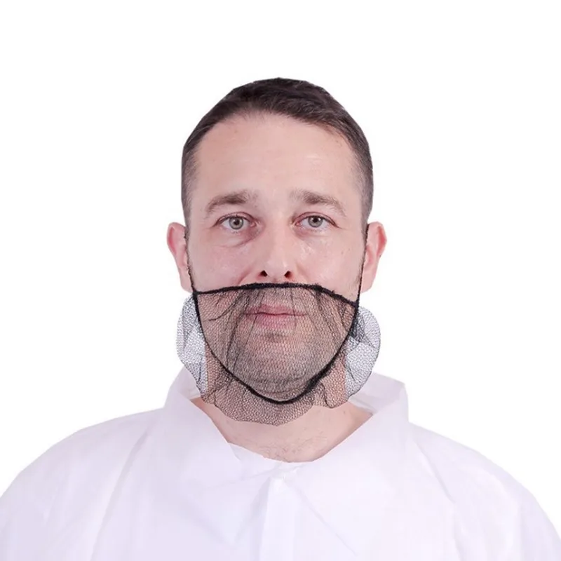 100Pcs Disposable Beard Protector Nets Breathable Beard Guards Elastic Nylon Single Loop Facical Bandana Men Styling Tool