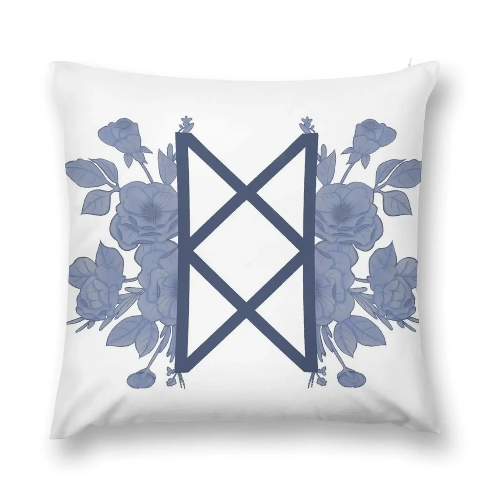 Bureau of Balance 꽃무늬 - 파란색 던지기 베개 베개 장식 럭셔리 소파 쿠션 베개