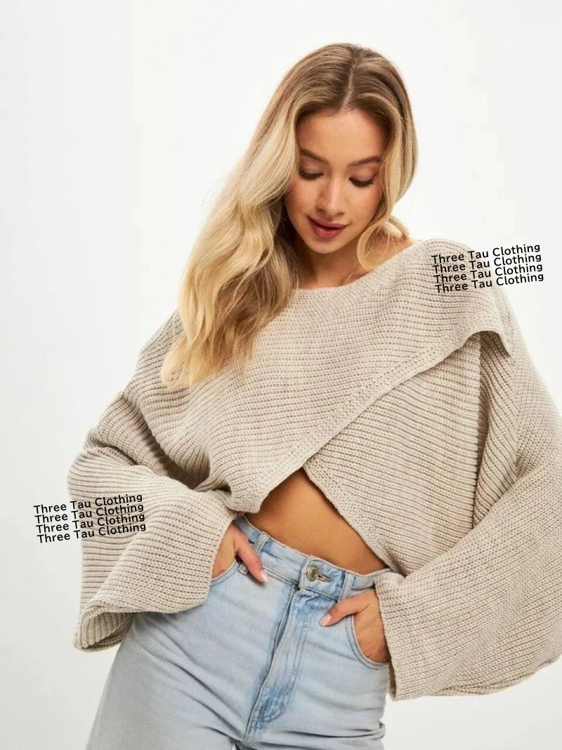 الخريف المحاصيل القمم سترة المرأة غير النظامية تصميم تريكو الخفافيش على شكل التنقل متماسكة لاعبا بدعة قارب الرقبة البلوز عادي البلوزات