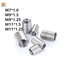 Wire Thread Insert Screw Bushing M7 M9 M11 DIN8140 304 Stainless Steel Wire Screw Sleeve Thread Repair