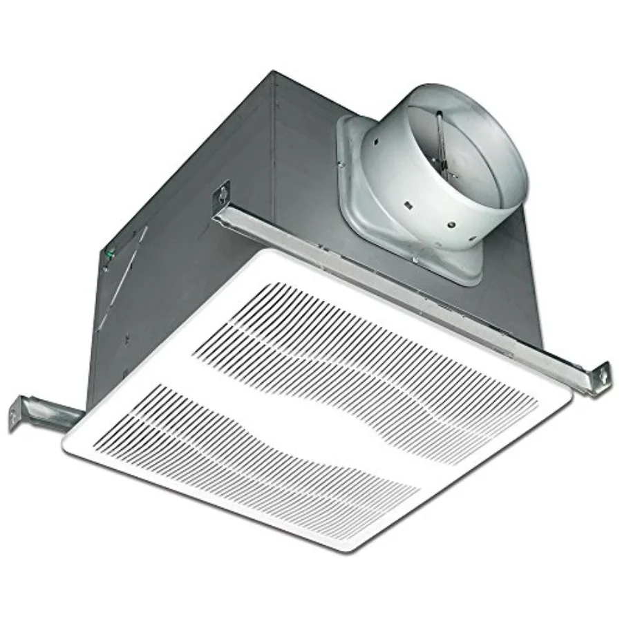 

Bathroom exhaust fan with humidity sensing, ABS plastic, white, Energy Star certified, 130-CFM single-speed ventilation