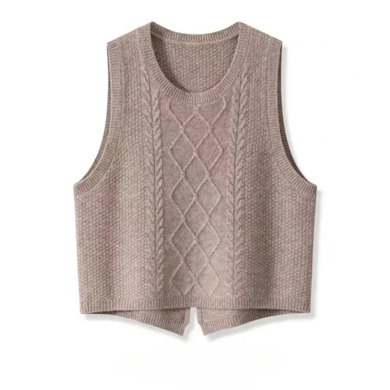 Knitwear Women's Fashion sweater vest Spring Autumn Style Outer Loose Sleeveless Undershirt Sweater Vest Women top