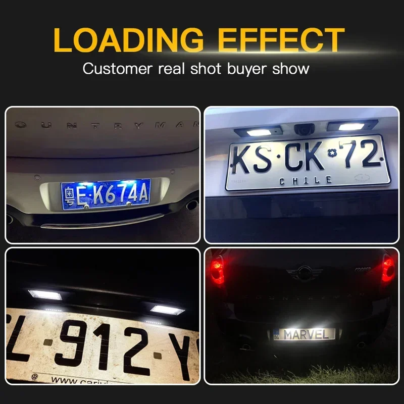 Car LED 6000k License Plate Light For Alfa Romeo 147 156 159 166 Brera Spide For Mini Countryman R60 F60 Clubman R55 Paceman R61