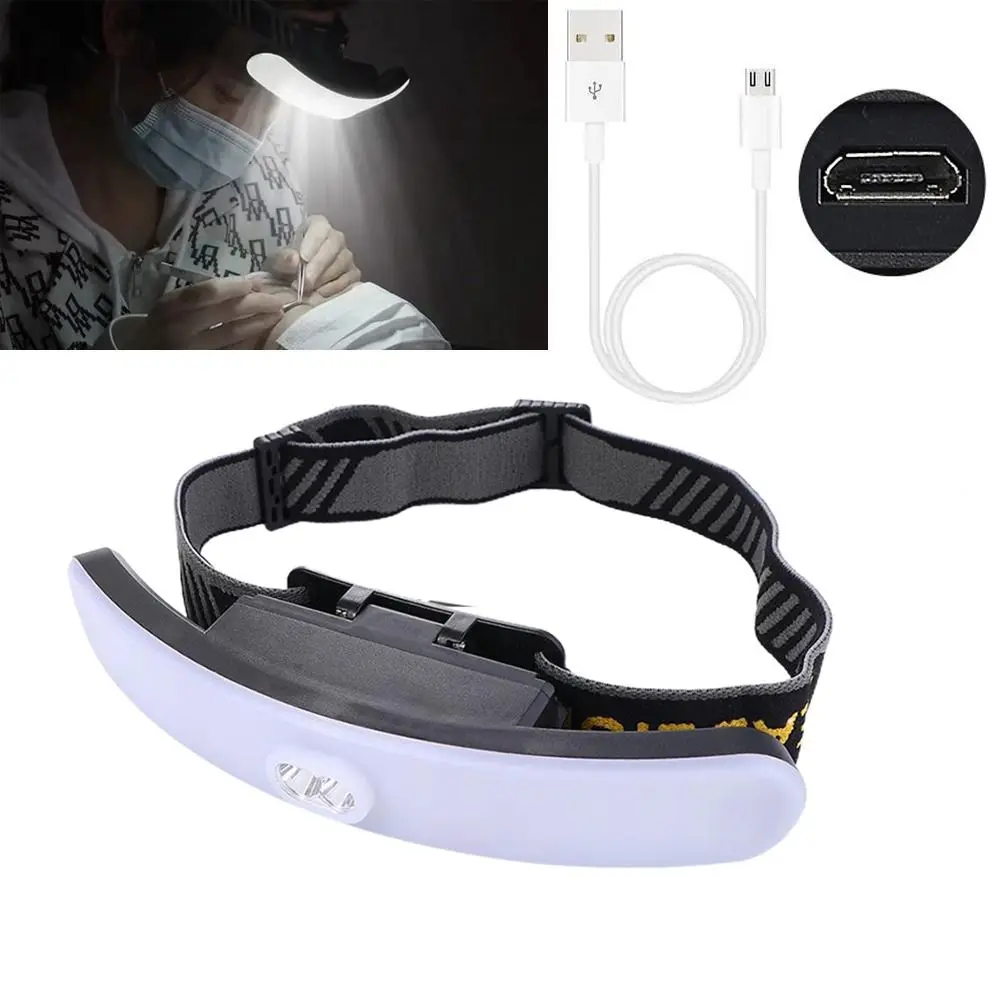

USB Rechargeable LED Headlamp 6 Modes Shadowless Nail Art Makeup Light Strong Light Eye Protect Eyelash Extension Lamp Camping